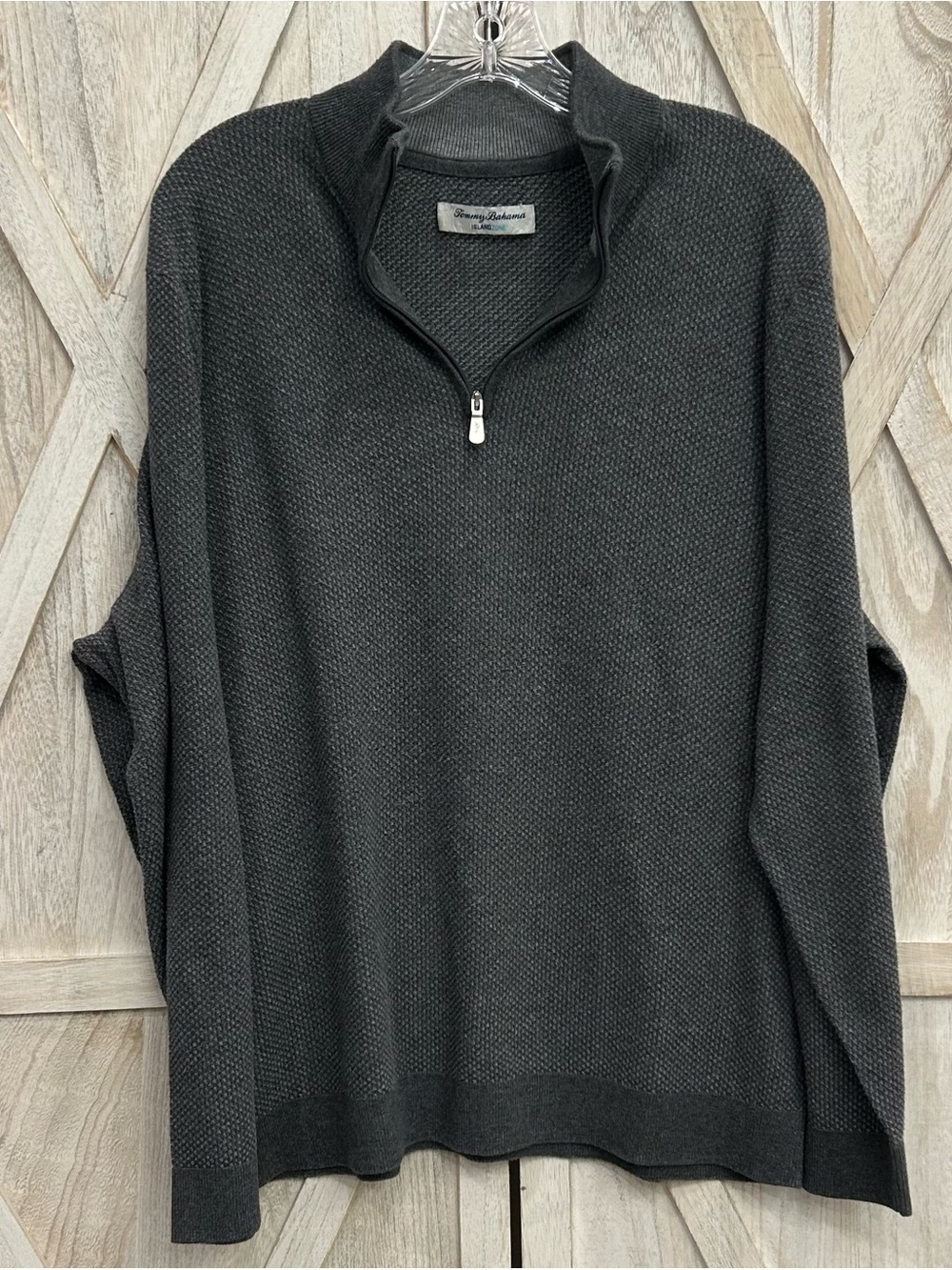 Tommy Bahama Coolside Legend IslandZone Men’s XL Gray Quarter-Zip Sweater